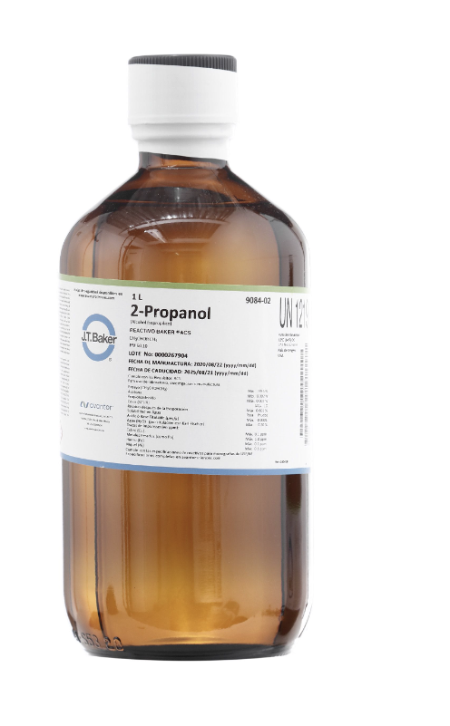 Reactivos Químicos. Alcohol isopropílico. RA. ACS. Frasco con 1000 ml. TA.